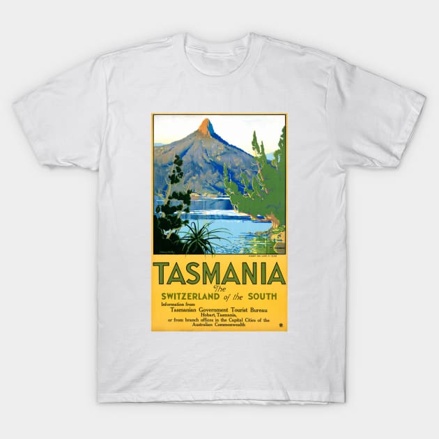 Vintage Travel Poster Australia Tasmania T-Shirt by vintagetreasure